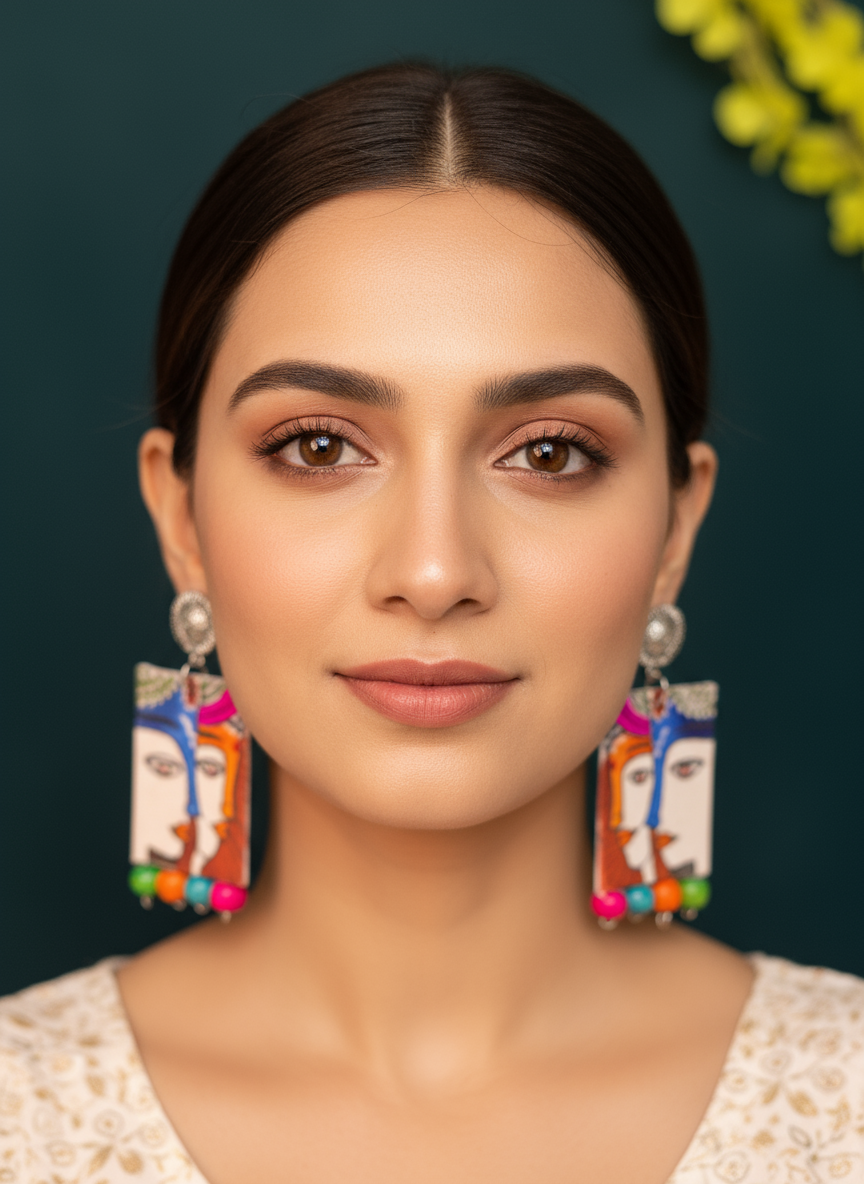 Artisan Tribal Muse Earrings (Radha-Krishna)