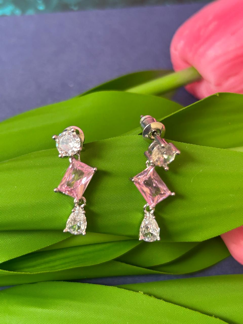 Blush Crystal Drop Earrings – Anti-Tarnish Statement Earrings