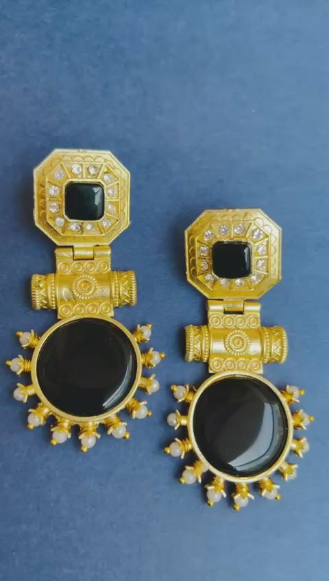 Black Heritage Gold Statement Earrings