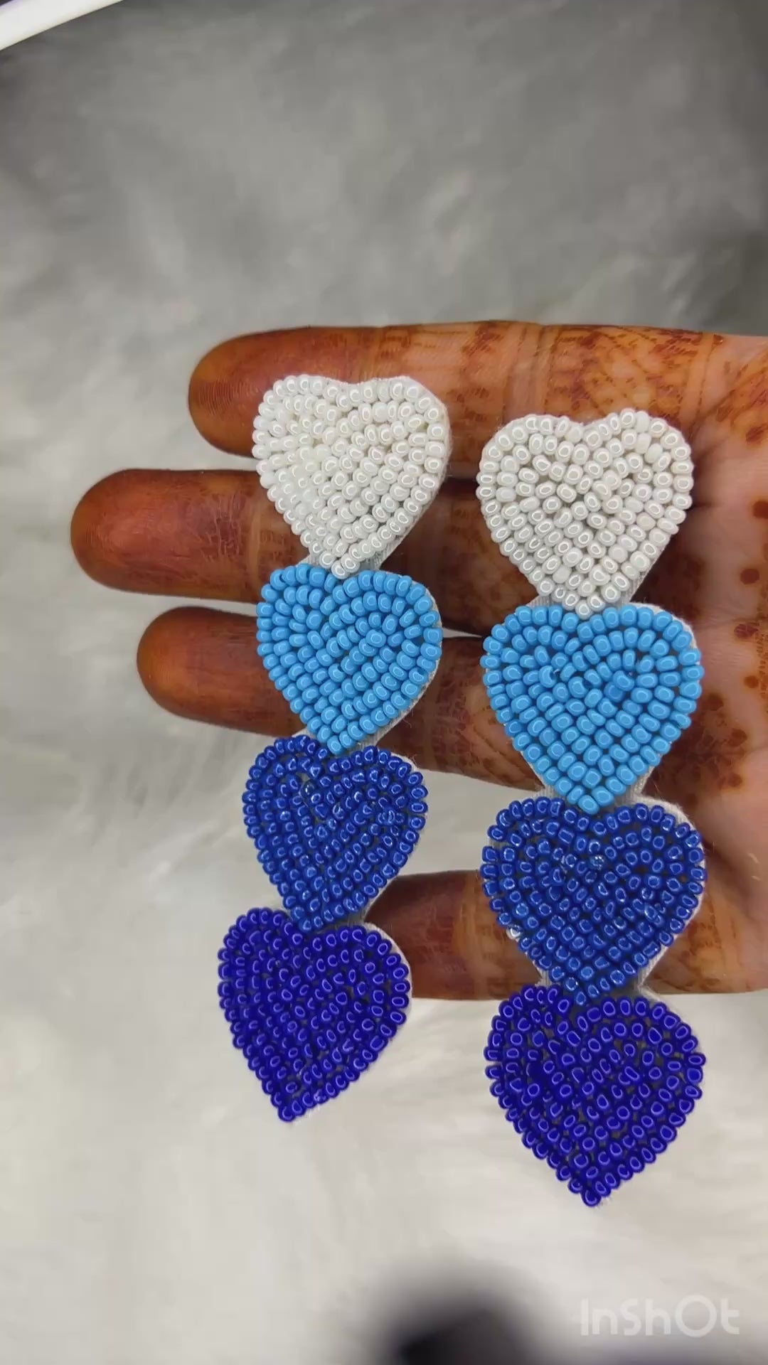 Lemon Ombre Heart Beaded Earrings
