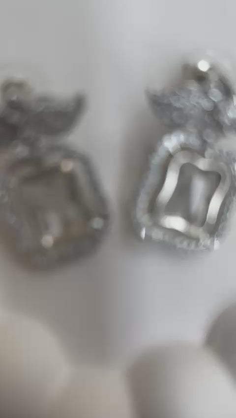 Regal Silver Square-Cut Necklace Set