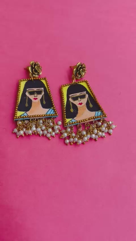 Artisan Portrait Drop Earrings