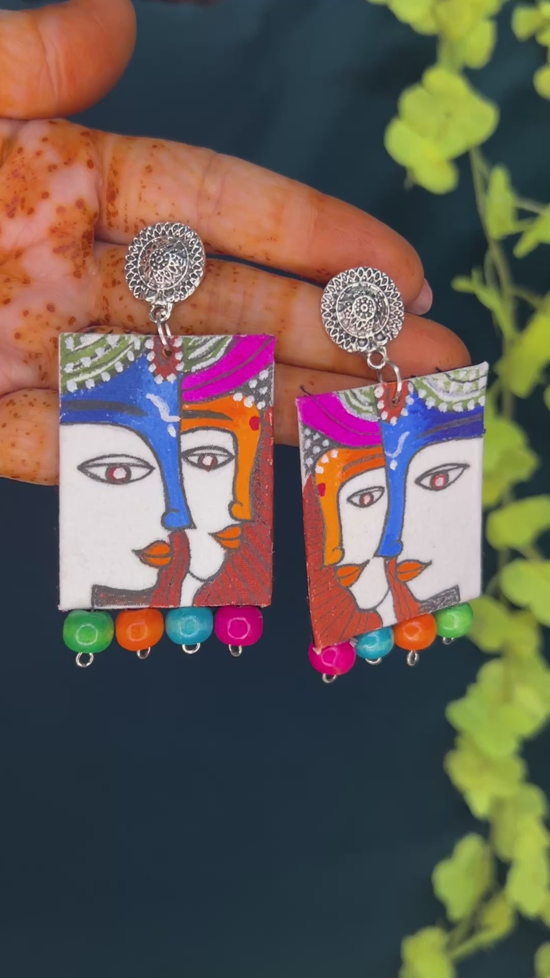 Artisan Tribal Muse Earrings (Radha-Krishna)