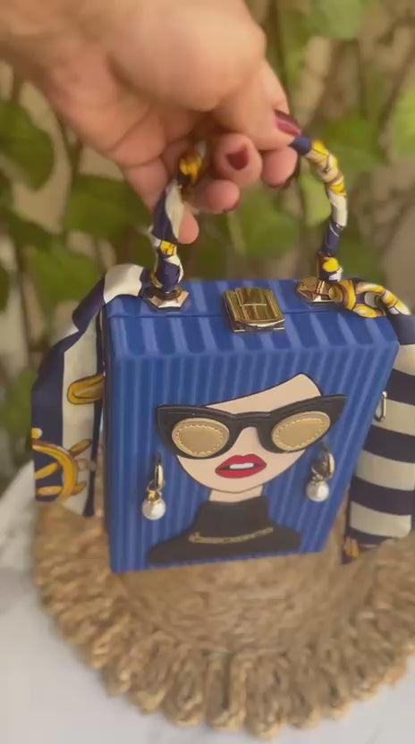 Blue Icon Muse Mini Handbag